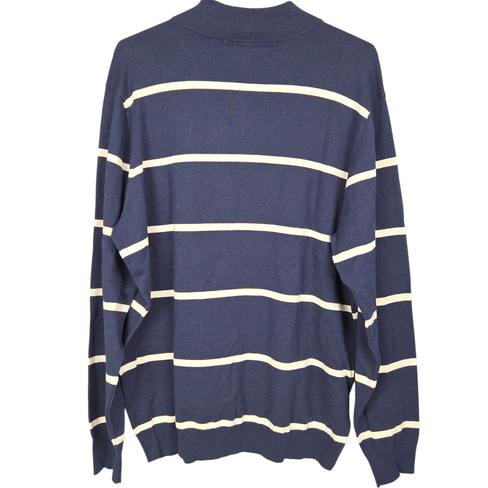 Walter Hagen 1/4 Zip Sweater Mens XL Navy Blue White Stripe Pullover‎ Golf NWOT - Picture 3 of 6